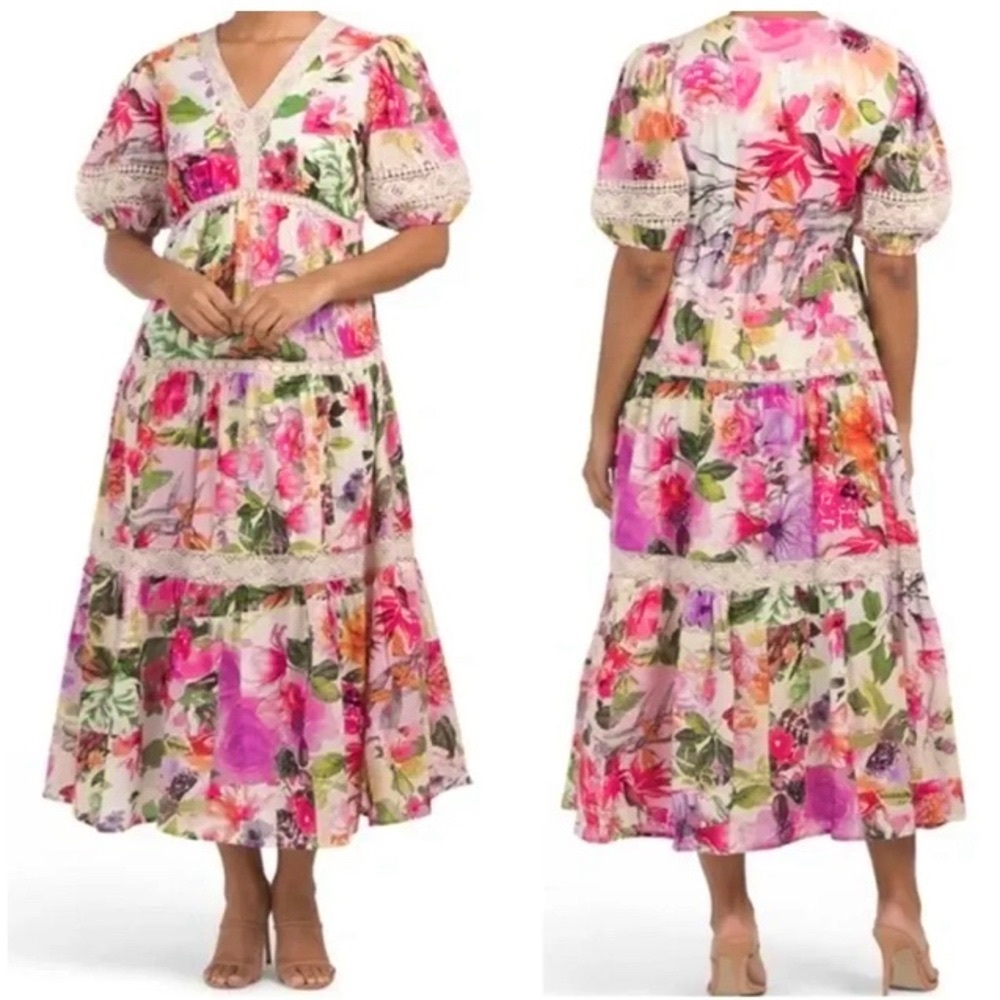 Joie Voile Floral Maxi Dress - M